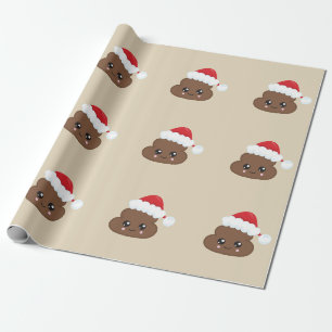 kerstpapier (bruin), met Emoji-wrapping Cadeaupapier