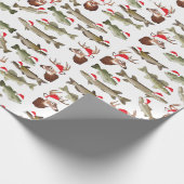 kerstpapier, cadeaubonade, herten, vis cadeaupapier (Hoek)