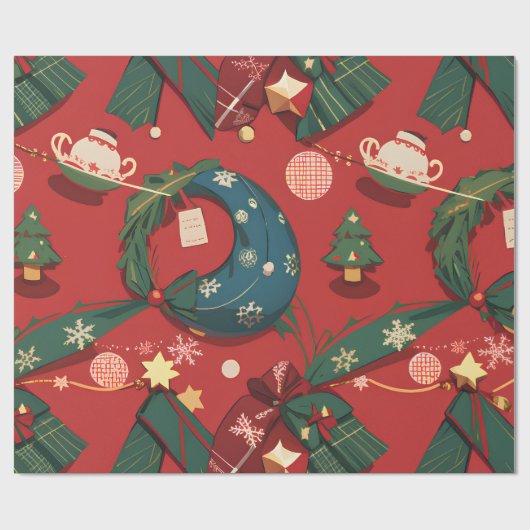 kerstpapier cadeaupapier (Vlak)