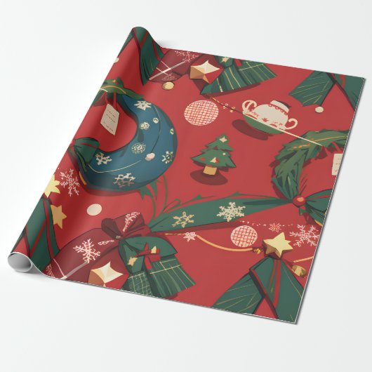 kerstpapier cadeaupapier (Uitgerold)