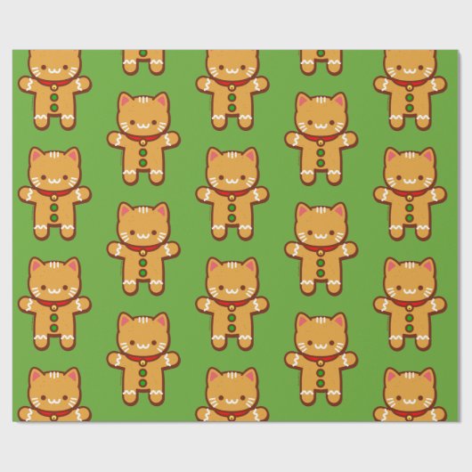 kerstpapier - CAT GINGERBREAD Cadeaupapier (Vlak)