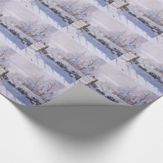 kerstpapier Claude Monet The Magpie Cadeaupapier (Hoek)