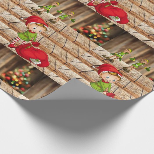 kerstpapier Elf Cadeaupapier (Hoek)