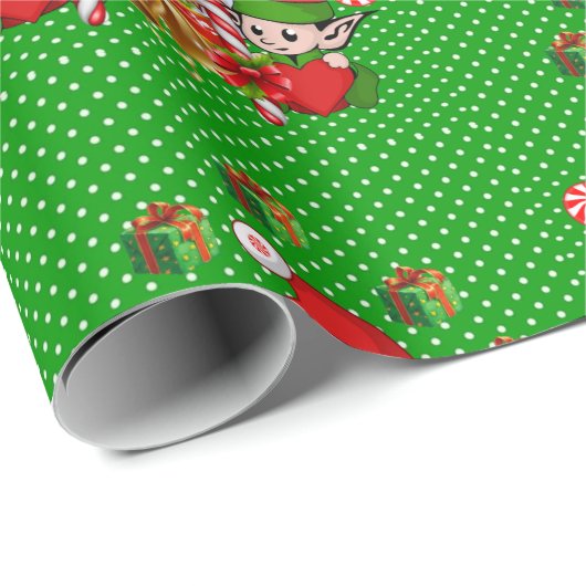kerstpapier Elf Snowman Cadeaupapier (Rol Hoek)
