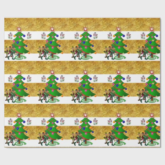 kerstpapier Elf Snowman Cadeaupapier (Vlak)
