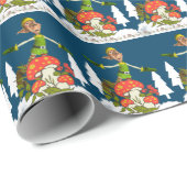 kerstpapier Elf White Tree Cadeaupapier (Rol Hoek)