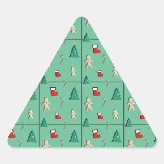 Kerstpapier gesneden Triangle Sticker (Voorkant)