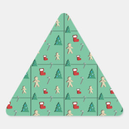 Kerstpapier gesneden Triangle Sticker