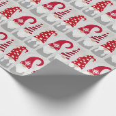 kerstpapier - Gnomen in rij Cadeaupapier (Hoek)