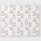 kerstpapier - Gnomen met cadeaus Cadeaupapier (Vlak)