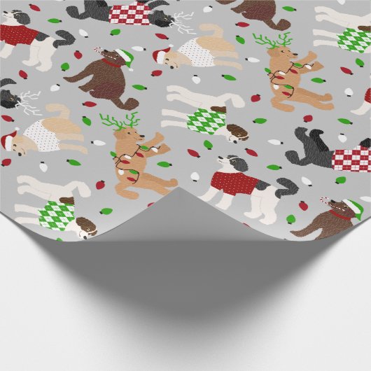 kerstpapier Goldendole Labradoodle Wrapping Paper Cadeaupapier (Hoek)