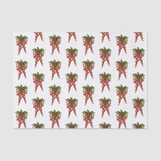 kerstpapier Holly Berry Tissuepapier (Voorkant)