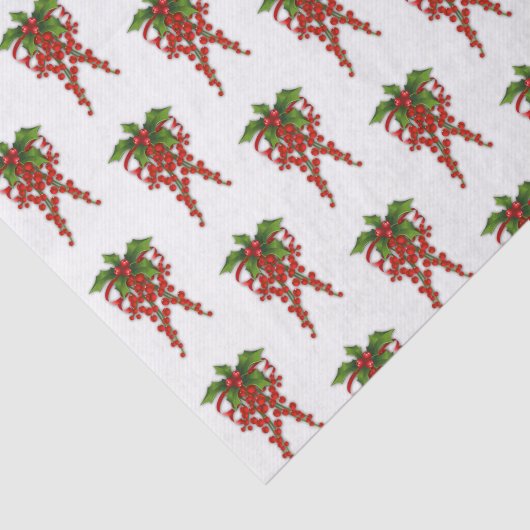 kerstpapier Holly Berry Tissuepapier (Detail)