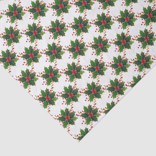 kerstpapier Holly Berry Tissuepapier (Detail)
