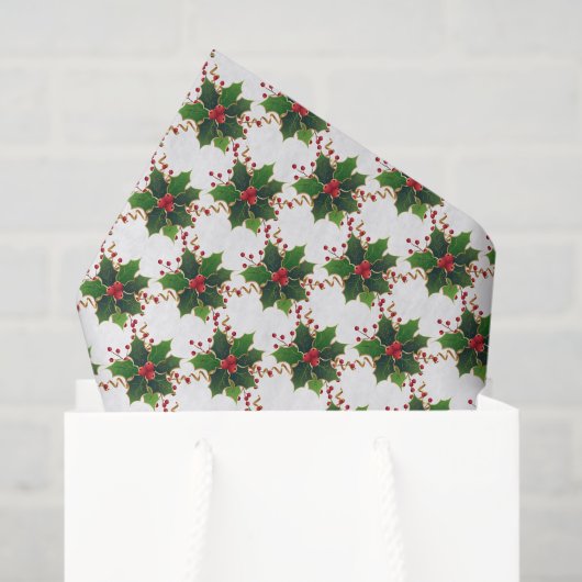 kerstpapier Holly Berry Tissuepapier (Cadeauzakje)