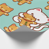 kerstpapier - Honger kat-ontbijtkoek Cadeaupapier (Hoek)