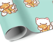 kerstpapier - Honger kat-ontbijtkoek Cadeaupapier (Rol Hoek)