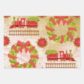 kerstpapier in bladen inpakpapier vel (Voorkant 3)