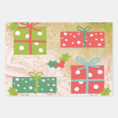 kerstpapier in bladen inpakpapier vel (Voorkant)