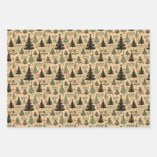  kerstpapier inpakpapier vel (Voorkant 3)