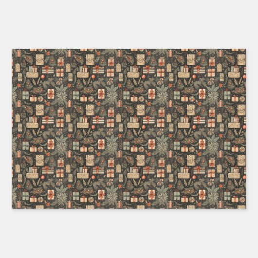  kerstpapier inpakpapier vel (Voorkant 3)