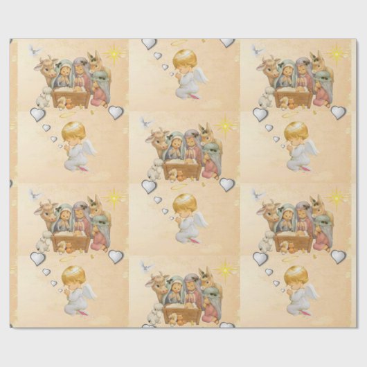 kerstpapier Jesus Angel Cadeaupapier (Vlak)