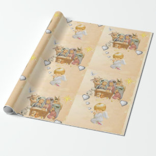 kerstpapier Jesus Angel Cadeaupapier