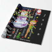 kerstpapier Jezus kerstman 2020 Cadeaupapier (Uitgerold)