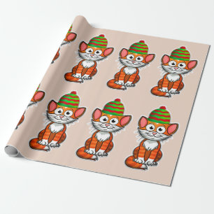 kerstpapier kat cadeaupapier