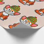 kerstpapier kat cadeaupapier (Hoek)