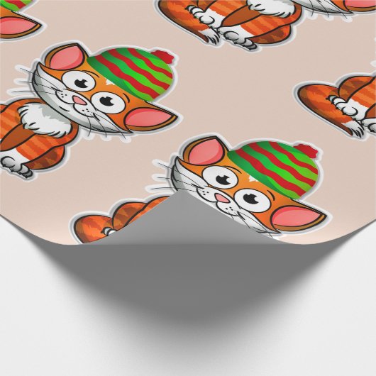 kerstpapier kat cadeaupapier (Hoek)