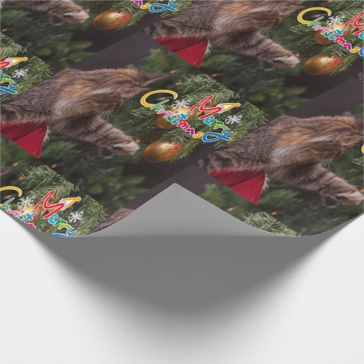 kerstpapier Kat Cadeaupapier (Hoek)