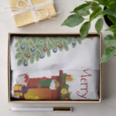 kerstpapier/kerstboom tissuepapier (Geschenk)