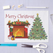 kerstpapier/kerstboom tissuepapier (Craft)
