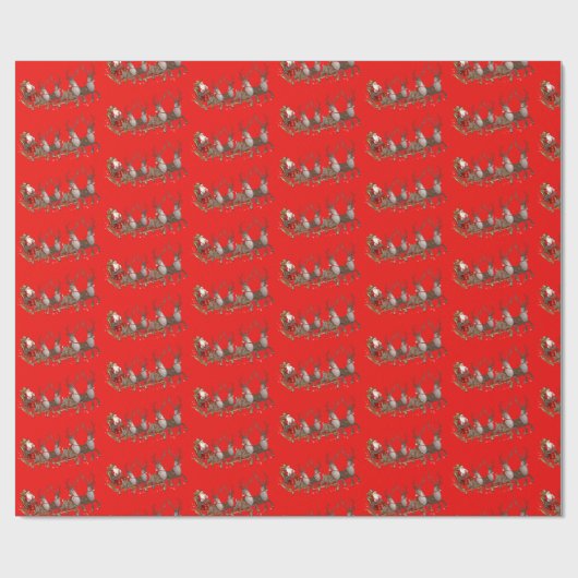 kerstpapier — Kerstman Cadeaupapier (Vlak)