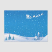 Kerstpapier/kerstman/kerstman/slee Tissuepapier (Voorkant)