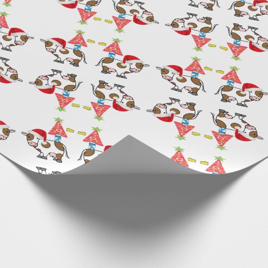 kerstpapier Koe land Cadeaupapier (Hoek)