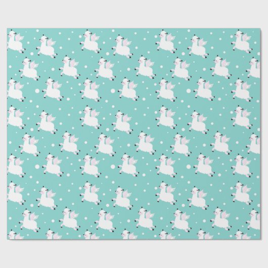 Kerstpapier, Llama Angels Cadeaupapier (Vlak)