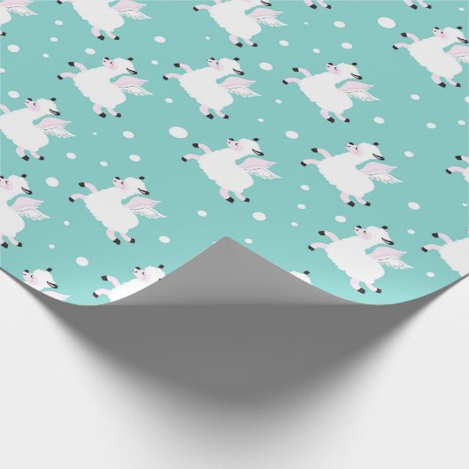 Kerstpapier, Llama Angels Cadeaupapier (Hoek)