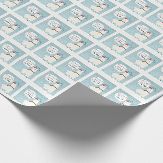kerstpapier, llama cadeaupapier (Hoek)