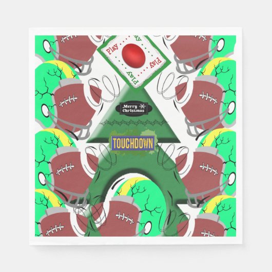 Kerstpapier, luiers, Footballs sport Servet (Voorkant)