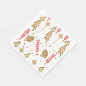 Kerstpapier Luiers, gouden bomen Servet (Hoek)