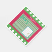 kerstpapier luiers, Joy Red Green Stripe Servet (Hoek)