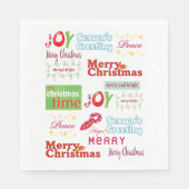 Kerstpapier luiers, Joy Season's groeten Servet (Voorkant)