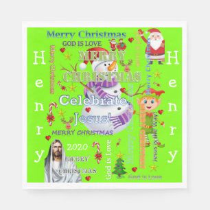 Kerstpapier luiers, Merry Jesus Santa Servet