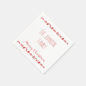 kerstpapier luiers met rode bladeren servet (Hoek)