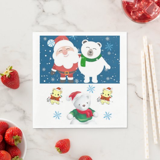 kerstpapier luiers, pretkerst, Beer Servet (Insitu)