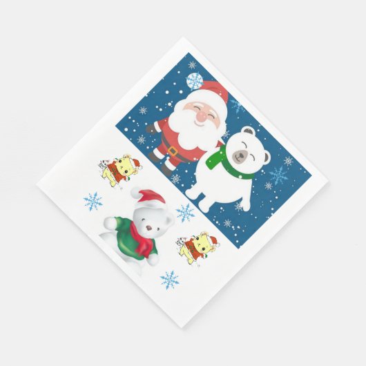 kerstpapier luiers, pretkerst, Beer Servet (Hoek)