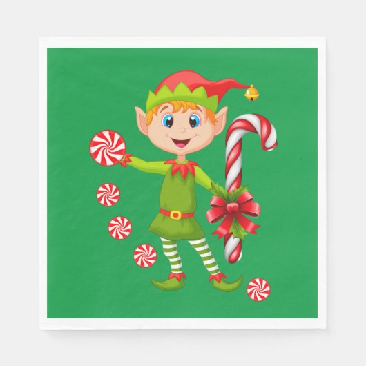 kerstpapier luiers, pretkerst Elf Servet (Voorkant)