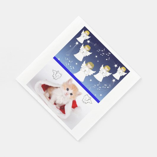 Kerstpapier luiers, pretkerst, Kitten Servet (Hoek)